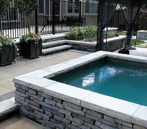 flag stone retaining wall