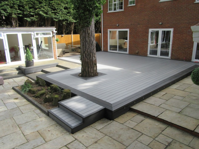 low level composite two tone, light grey and charcole